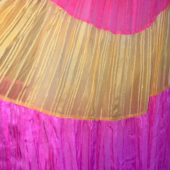 SUNDRESS NEW S/XS Stevie Palma mix color Colorful Ruffled Maxi Dress - Picture 5 of 14